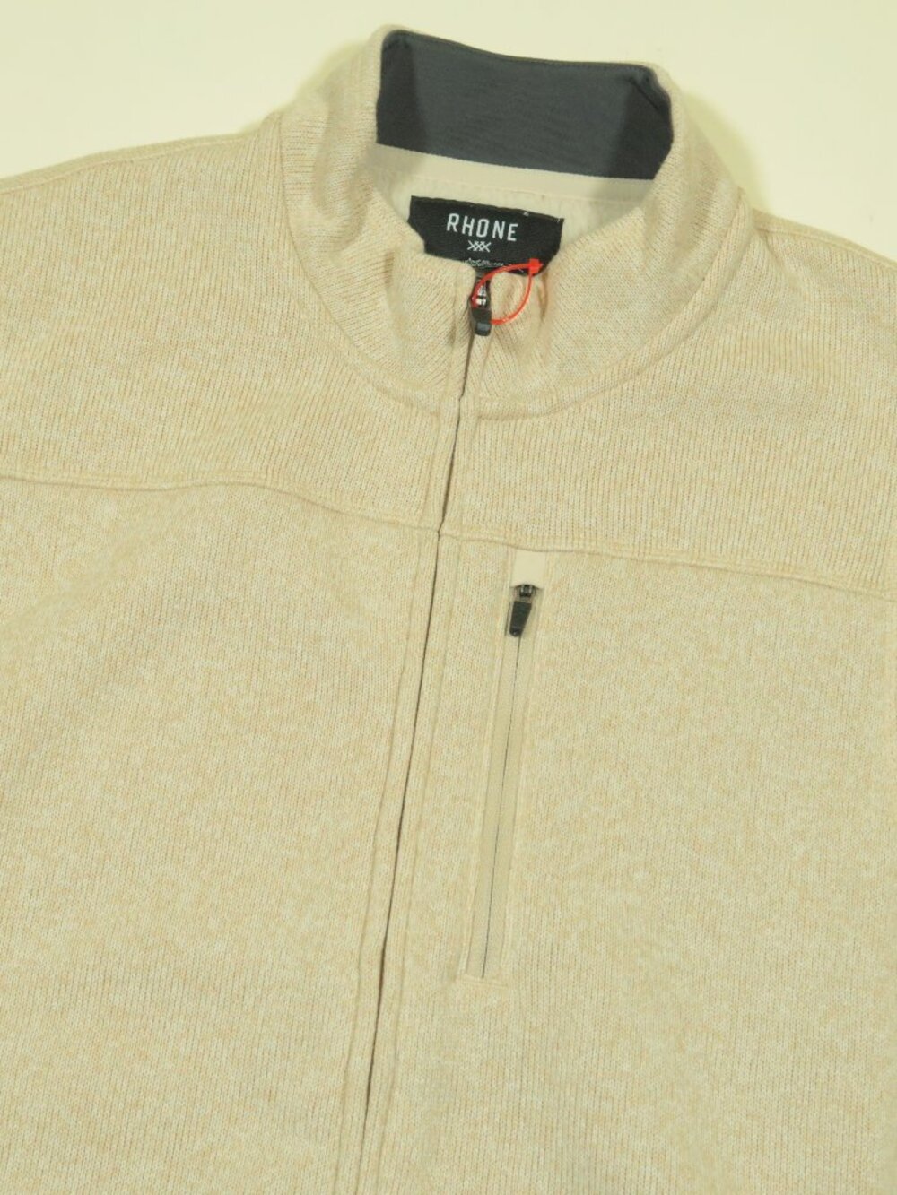 Rhone Fleece Sweater Vest Mens L Beige Sherpa Lined Full Zip